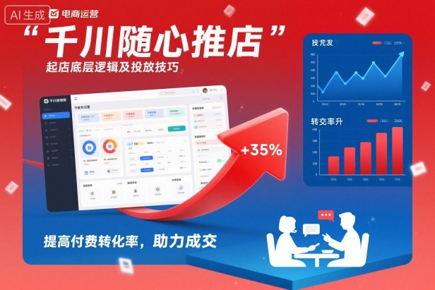 千川随心推起店底层逻辑及投放技巧，提高付费转化率，助力成交-老莫涯