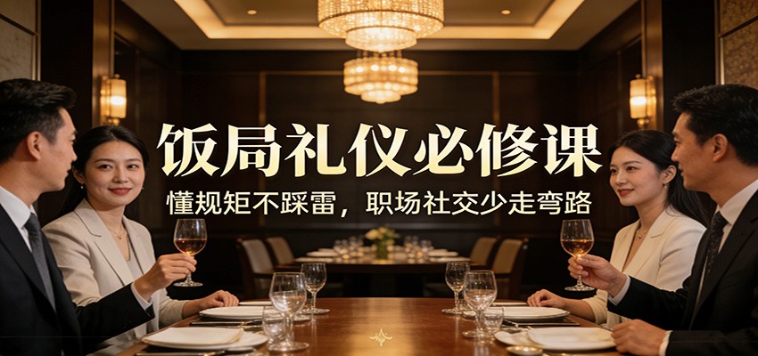公众号收费文章：《饭局礼仪必修课：懂规矩不踩雷，职场社交少走弯路》-老莫涯