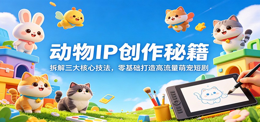 动物IP创作秘籍：拆解三大核心技法，零基础打造高流量萌宠短剧-老莫涯