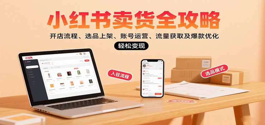 小红书卖货全攻略：开店流程、选品上架、账号运营、流量获取及爆款优化，轻松变现-老莫涯