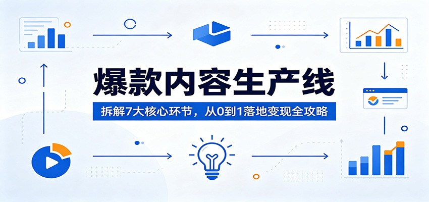 爆款内容生产线：拆解7大核心环节，从0到1落地变现全攻略-老莫涯