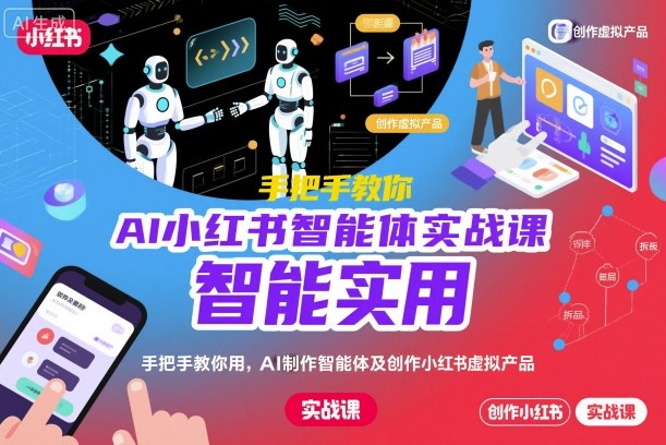 AI小红书智能体实战课，手把手教你用AI制作智能体及创作小红书虚拟产品，提效+内容商业化-老莫涯
