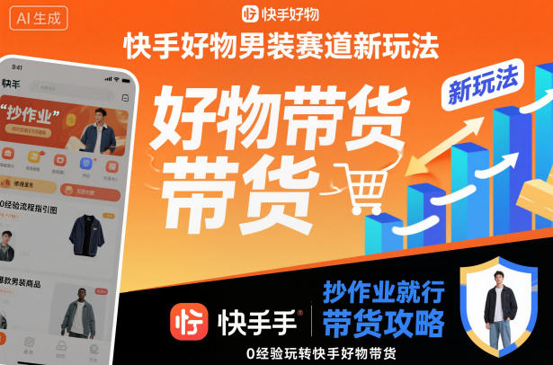 快手好物男装赛道新玩法，抄作业就行，0经验玩转快手好物带货-老莫涯