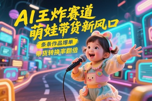 AI王炸赛道，萌娃带货新风口，条条作品爆单，带货转换率翻倍，核心逻辑拆解-老莫涯