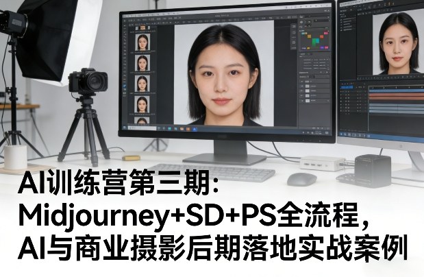 AI训练营第三期：Midjourney+SD+PS全流程，AI与商业摄影后期落地实战案例-老莫涯