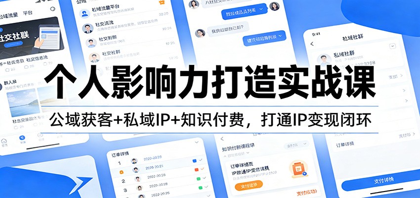 个人影响力打造实战课：公域获客+私域IP+知识付费，打通IP变现闭环-老莫涯