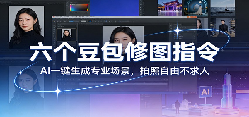 六个豆包修图指令：AI 一键生成专业场景，拍照自由不求人-老莫涯