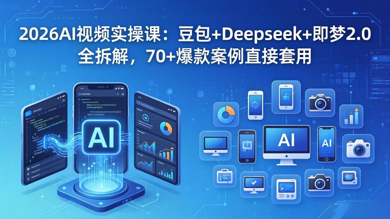2026AI视频实操课：豆包+Deepseek+即梦2.0全拆解，70+爆款案例直接套用-老莫涯