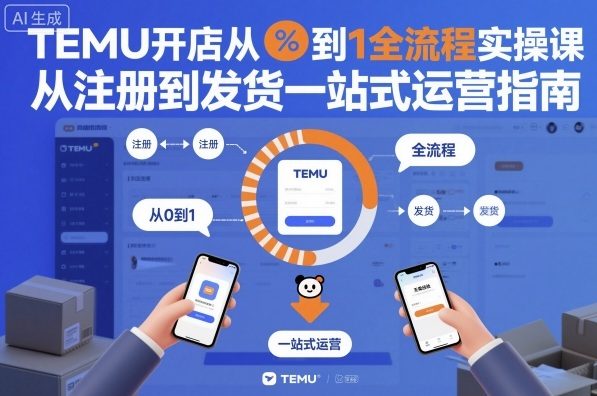 TEMU开店从0到1全流程实操课，从注册到发货一站式运营指南-老莫涯