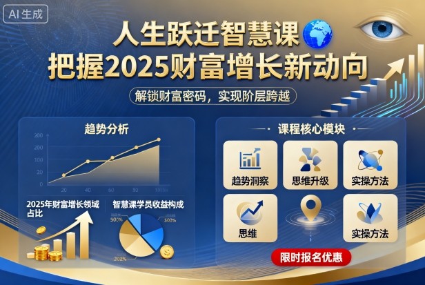 人生跃迁智慧课，把据2025财富增长新动向-老莫涯