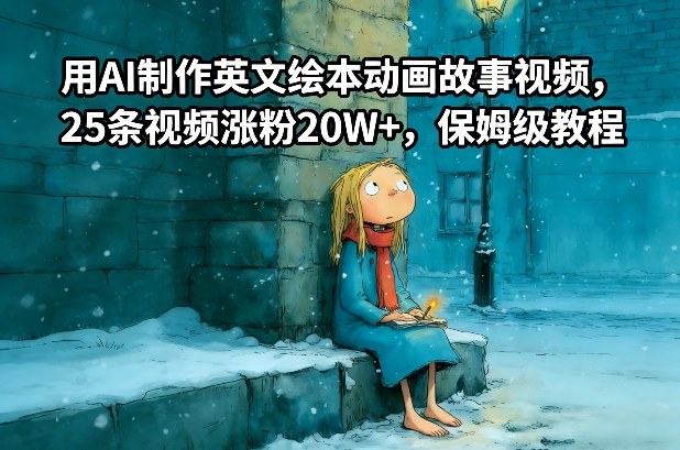 用AI制作英文绘本动画故事视频，25条视频涨粉20W+，保姆级教程-老莫涯