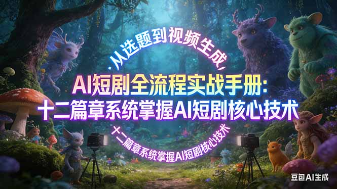 AI 短剧全流程实战手册：从选题到视频生成，十二篇章系统掌握 AI 短剧核心技术-老莫涯