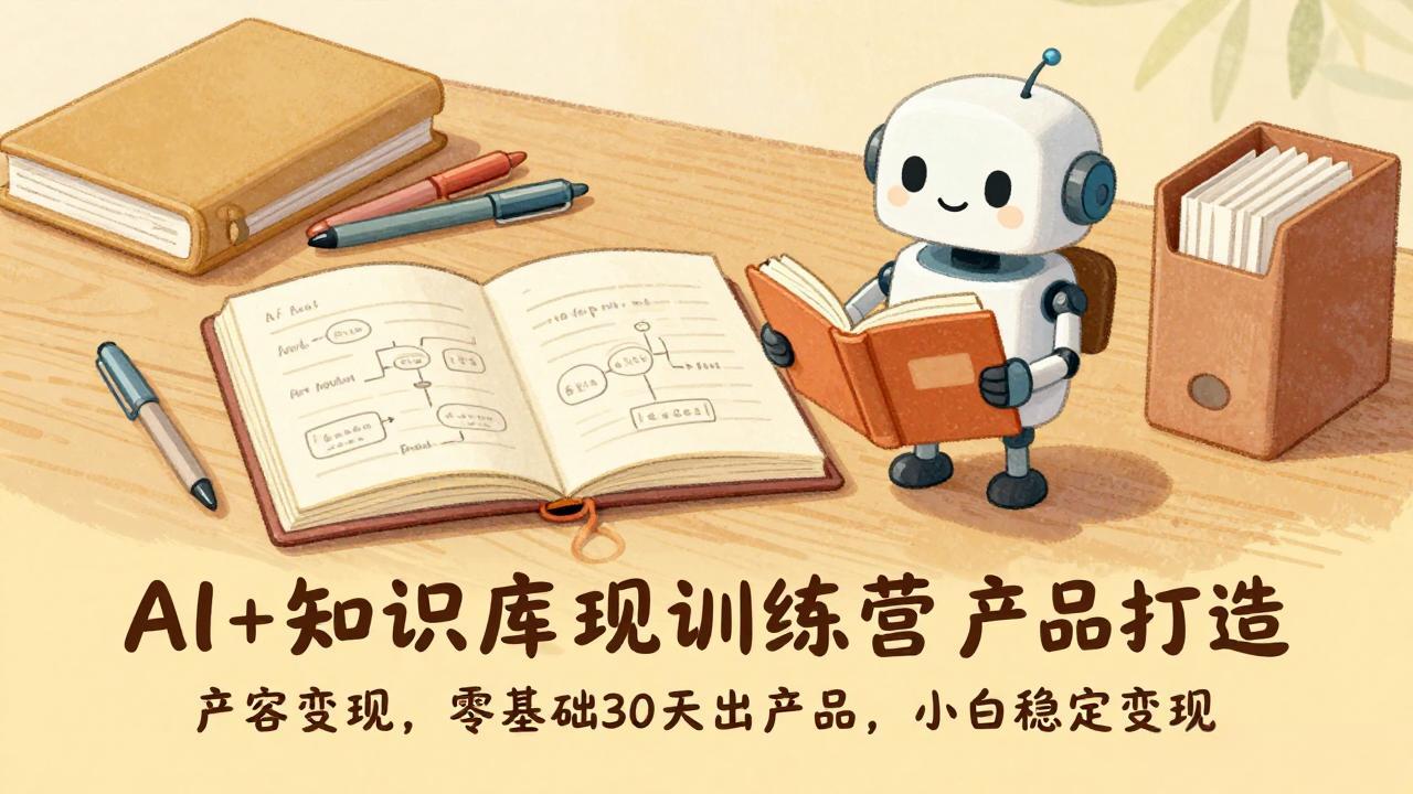 AI+知识库变现训练营，产品打造、内容创作、全平台变现，零基础30天出产品，小白稳定变现-老莫涯