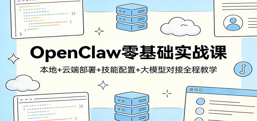 OpenClaw零基础实战课：本地+云端部署+技能配置+大模型对接全程教学-老莫涯