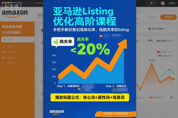 亚马逊Listing优化高阶课程，手把手教你策划高转化率、低跳失率的listing-老莫涯