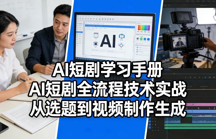 AI短剧学习手册，AI短剧全流程技术实战，从选题到视频制作生成-老莫涯