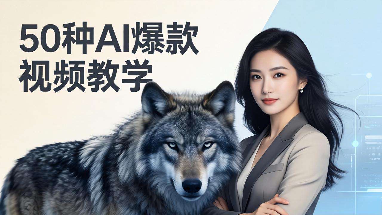50种AI爆款视频教学：影视级古诗词+治愈萌宠+山海经蛟龙，高阶宝典商业落地-老莫涯