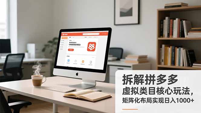 拆解拼多多虚拟类目核心玩法，矩阵化布局实现日入1000+-老莫涯