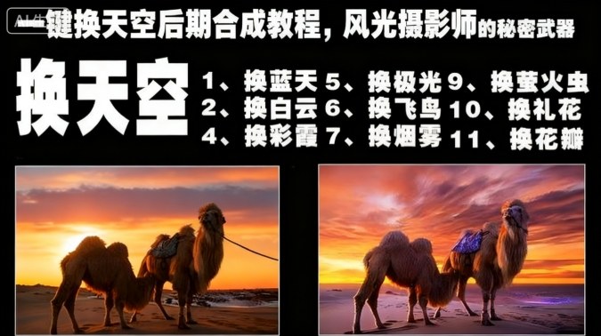 一键换天空后期合成教程，风光摄影师的秘密武器-老莫涯