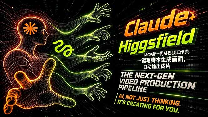 Claude+Higgsfield MCP新一代AI视频工作流：一键写脚本生成画面，自动输出成片-老莫涯