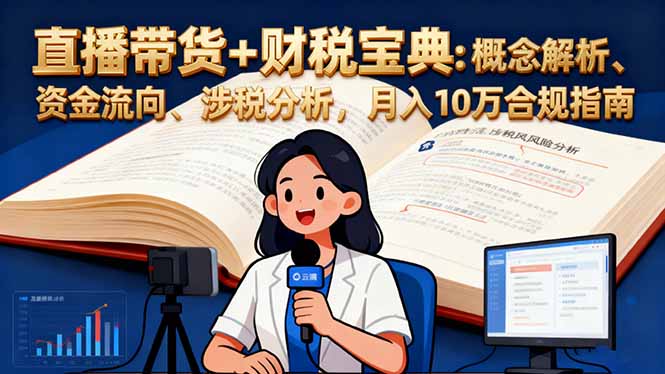 直播带货+财税宝典：概念解析、资金流向、涉税分析，月入10万合规指南-老莫涯