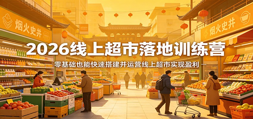 2026线上超市落地训练营，零基础也能快速搭建并运营线上超市实现盈利-老莫涯