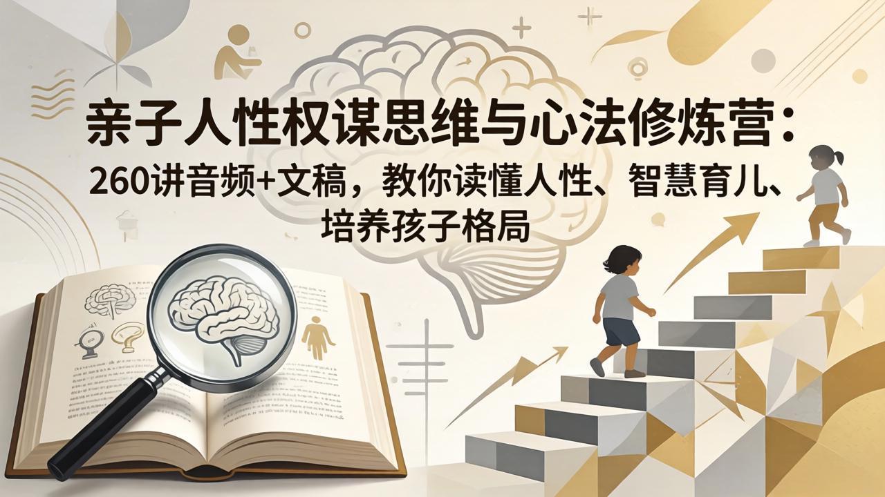 亲子人性权谋思维与心法修炼营：260讲音频+文稿，教你读懂人性、智慧育儿、培养孩子格局-老莫涯