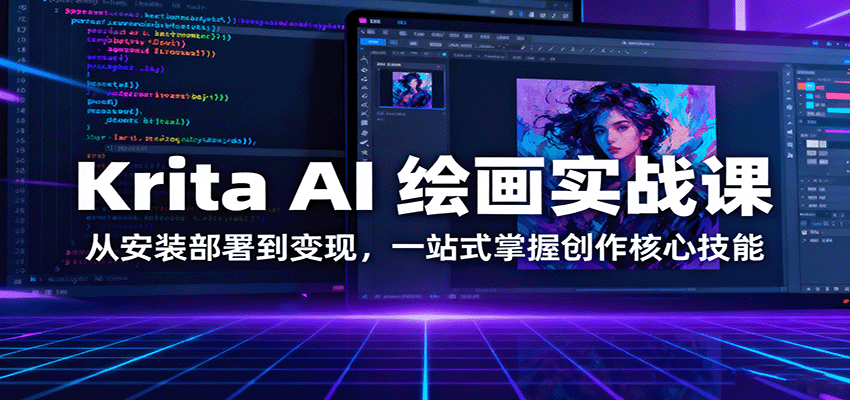Krita AI 绘画实战课：从安装部署到变现，一站式掌握创作核心技能-老莫涯