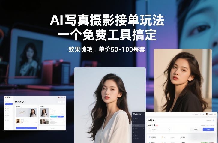 AI写真摄影接单玩法，一个免费工具搞定，效果惊艳，单价50-100每套-老莫涯