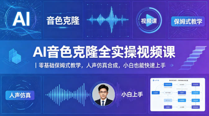 AI音色克隆全实操视频课｜零基础保姆式教学，人声仿真合成，小白也能快速上手-老莫涯