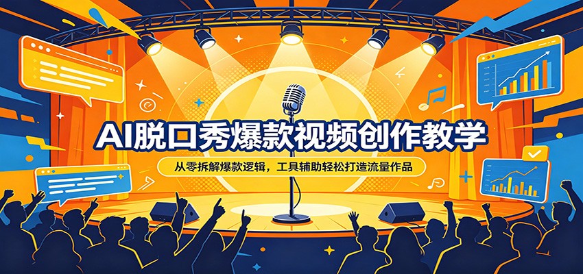 AI脱口秀爆款视频创作教学：从零拆解爆款逻辑，工具辅助轻松打造流量作品-老莫涯