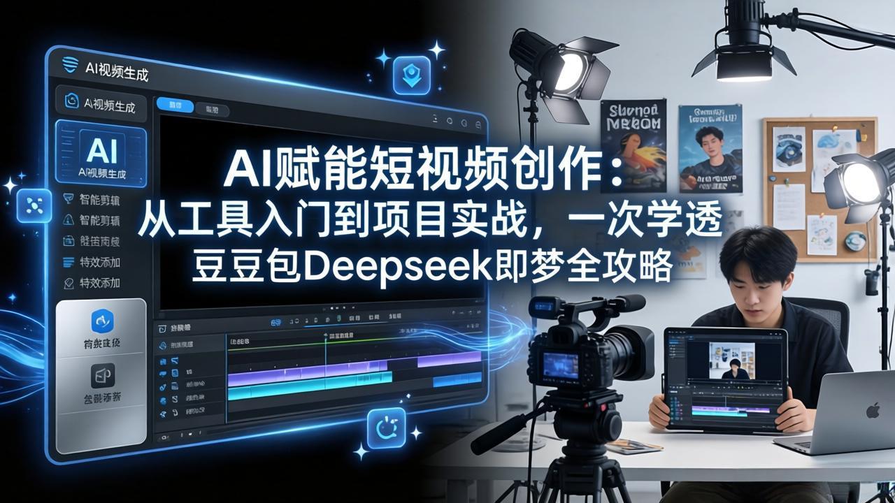 AI赋能短视频创作：从工具入门到项目实战，一次学透豆包Deepseek即梦全攻略-老莫涯