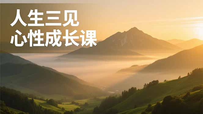 人生三见心性成长课，见天地众生自己，搞透人性安顿身心，活出清晰自我，内在富足无价-老莫涯