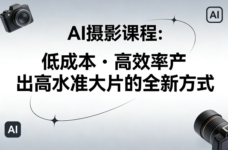 AI摄影课程，低成本高效率产出高水准大片的全新方式-老莫涯